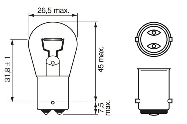 крушка с нагреваема жичка, светлини за парк/позициониране BOSCH