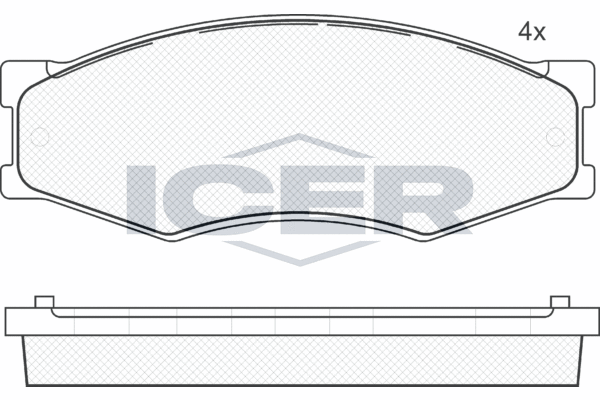 комплект спирачно феродо, дискови спирачки ICER
