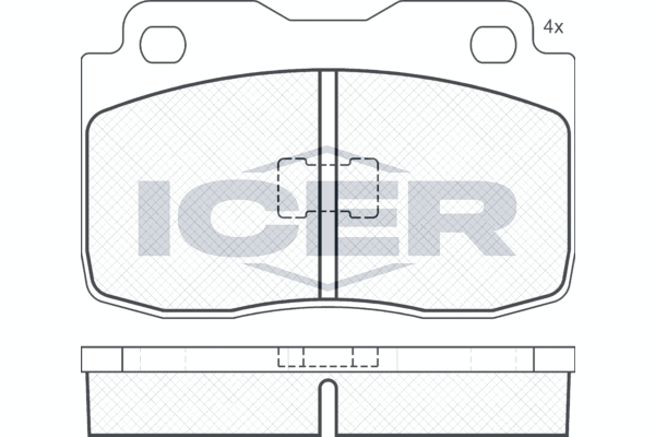 комплект спирачно феродо, дискови спирачки ICER