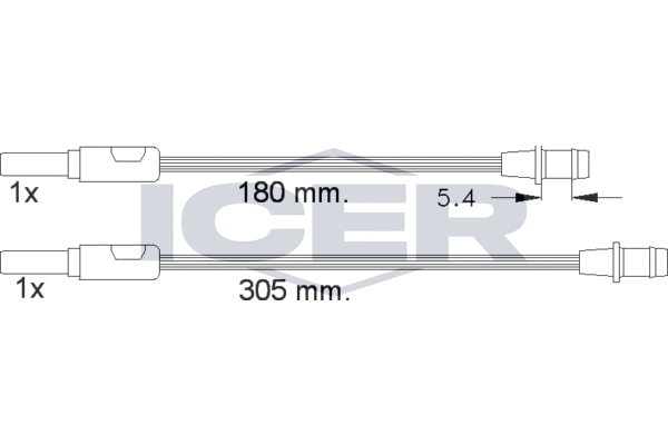 предупредителен контактен сензор, износване на накладките ICER