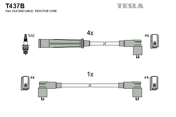 комплект запалителеи кабели TESLA