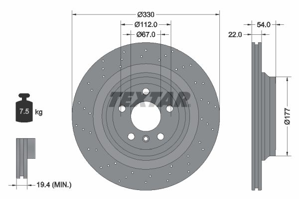 комплект спирачно феродо, дискови спирачки TEXTAR