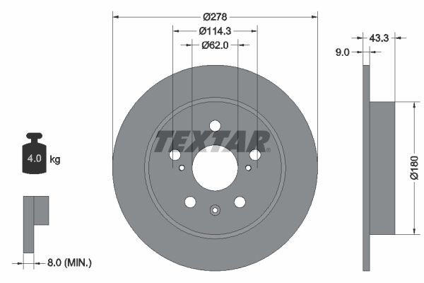 комплект принадлежности, дискови накладки TEXTAR
