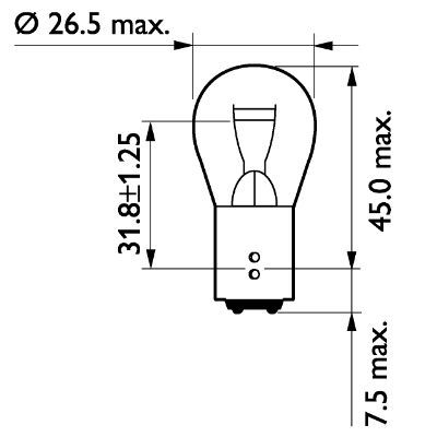 крушка с нагреваема жичка, светлини за парк/позициониране PHILIPS