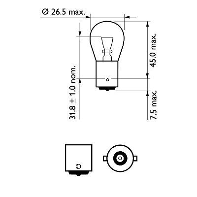 крушка с нагреваема жичка, светлини за парк/позициониране PHILIPS