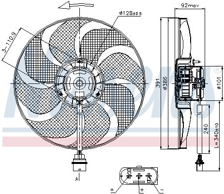 вентилатор, охлаждане на двигателя NISSENS