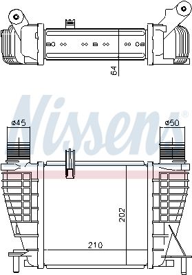 интеркулер (охладител за въздуха на турбината) NISSENS