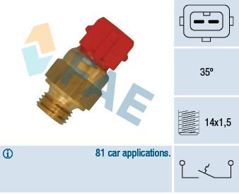 термошалтер, предупредителна лампа за охладителната течност FAE
