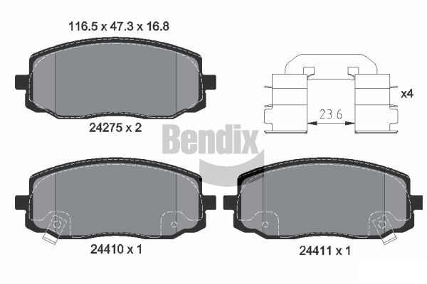предупредителен контактен сензор, износване на накладките BENDIX Braking