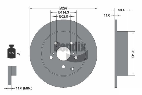 комплект спирачно феродо, дискови спирачки BENDIX Braking
