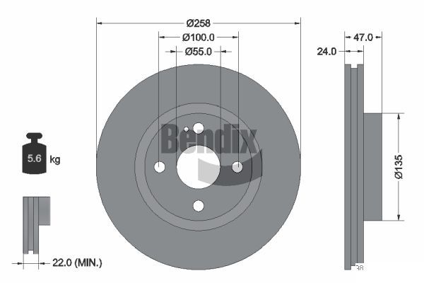 комплект спирачно феродо, дискови спирачки BENDIX Braking